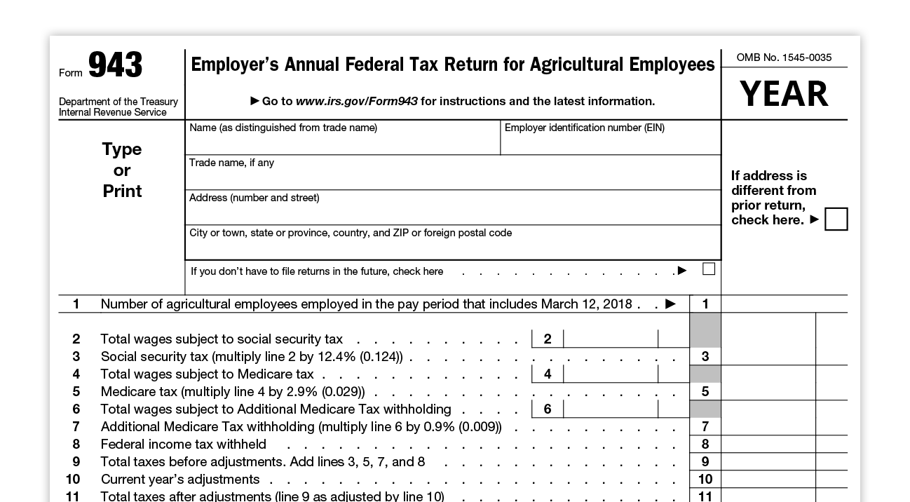 Form 943 for Agricultural Payroll